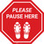 Please Pause Here Shoe Prints Stop - Floor Sign