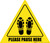 Please Pause Here Shoe Prints Triangle - Floor Sign