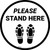 Please Stand Here Shoe Prints Circular - Floor Sign
