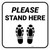 Please Stand Here Shoe Prints Square - Floor Sign