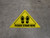 Please Stand Here Shoe Prints Triangle - Floor Sign