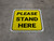 Please Stand Here Yellow Square - Floor Sign