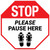 STOP Please Pause Here Shoe Prints Stop - Floor Sign