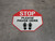 STOP Please Pause Here Shoe Prints Stop - Floor Sign
