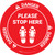 Danger: Please Stop Here Shoe Prints OSHA Circular - Floor Sign