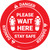 Danger: Please Wait Here Stay Safe Shoe Prints OSHA Circular - Floor Sign