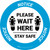 Notice: Please Wait Here Stay Safe Shoe Prints Circular - Floor Sign