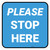Please Stop Here Blue Square - Floor Sign