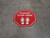Please Stop Here Shoe Prints Stop Circular - Floor Sign