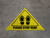 Please Stop Here Shoe Prints Triangle - Floor Sign