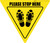 Please Stop Here Shoe Prints Yield - Floor Sign