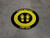 Please Wait Here Stay Safe Shoe Prints Black/Yellow Circular - Floor Sign