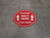 Please Wait Here Stay Safe Shoe Prints Stop Circular - Floor Sign