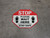 Stop Please Wait Here Stay Safe Shoe Prints Stop - Floor Sign