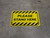 Please Stand Here Hazard Stripes Rectangle - Floor Sign