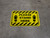 Please Stand Here Shoe Prints Hazard Stripes Rectangle - Floor Sign