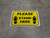 Please Stand Here Yellow Shoe Prints Rectangle - Floor Sign