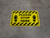 Please Stop Here Shoe Prints Hazard Stripes Rectangle - Floor Sign