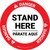 Danger: Stand Here Parate Aqui Bilingual Spanish Circular - Floor Sign