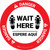 Danger: Wait Here Espere Aqui Shoe Prints Bilingual Spanish Circular - Floor Sign