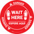 Danger: Wait Here Espere Aqui Shoe Prints Bilingual Spanish OSHA Circular - Floor Sign