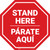 Stand Here Parate Aqui Bilingual Spanish Stop - Floor Sign