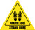 Stand Here Parate Aqui Shoe Prints Bilingual Spanish Triangle - Floor Sign
