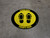 Stand Here Parate Aqui Shoe Prints Bilingual Spanish Yellow Black Border Circular - Floor Sign