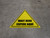 Wait Here Espere Aqui Bilingual Spanish Triangle - Floor Sign