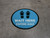 Wait Here Espere Aqui Shoe Prints Bilingual Spanish Blue Circular - Floor Sign