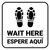 Wait Here Espere Aqui Shoe Prints Bilingual Spanish Square - Floor Sign
