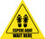 Wait Here Espere Aqui Shoe Prints Bilingual Spanish Triangle - Floor Sign