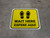 Wait Here Espere Aqui Shoe Prints Bilingual Spanish Yellow Square - Floor Sign