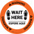 Warning: Wait Here Espere Aqui Shoe Prints Bilingual Spanish Circular - Floor Sign