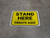 Stand Here Parate Aqui Bilingual Spanish Yellow Rectangle - Floor Sign