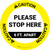 Caution: Please Stop Here 6 Ft Apart Circular - Floor Sign