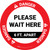 Danger: Please Wait Here 6 Ft Apart Circular - Floor Sign