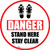 Danger: Stand Here and Stay Clear Shoe Prints Circular - Floor Sign