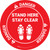 Danger: Stand Here and Stay Clear Shoe Prints OSHA Circular - Floor Sign