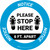 Notice: Please Stop Here 6 Ft Apart Shoe Prints Circular - Floor Sign