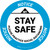 Notice: Stand Here Stay Clear Shoe Prints Circular - Floor Sign