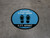 Please Stop Here 6 Ft Apart Shoe Prints Blue Circular - Floor Sign