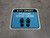 Please Stop Here 6 Ft Apart Shoe Prints Blue Square - Floor Sign