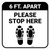 Please Stop Here 6 Ft Apart Shoe Prints Square - Floor Sign