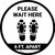 Please Wait Here 6 Ft Apart Shoe Prints Circular - Floor Sign