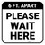 Please Wait Here 6 Ft Apart Square - Floor Sign