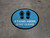 Stand Here Stay Clear Shoe Prints Blue Circular - Floor Sign