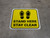 Stand Here Stay Clear Shoe Prints Yellow Square - Floor Sign