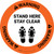 Warning: Stand Here Stay Clear Shoe Prints Circular - Floor Sign