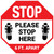 STOP Please Stop Here 6 Ft Apart Shoe Prints Stop - Floor Sign